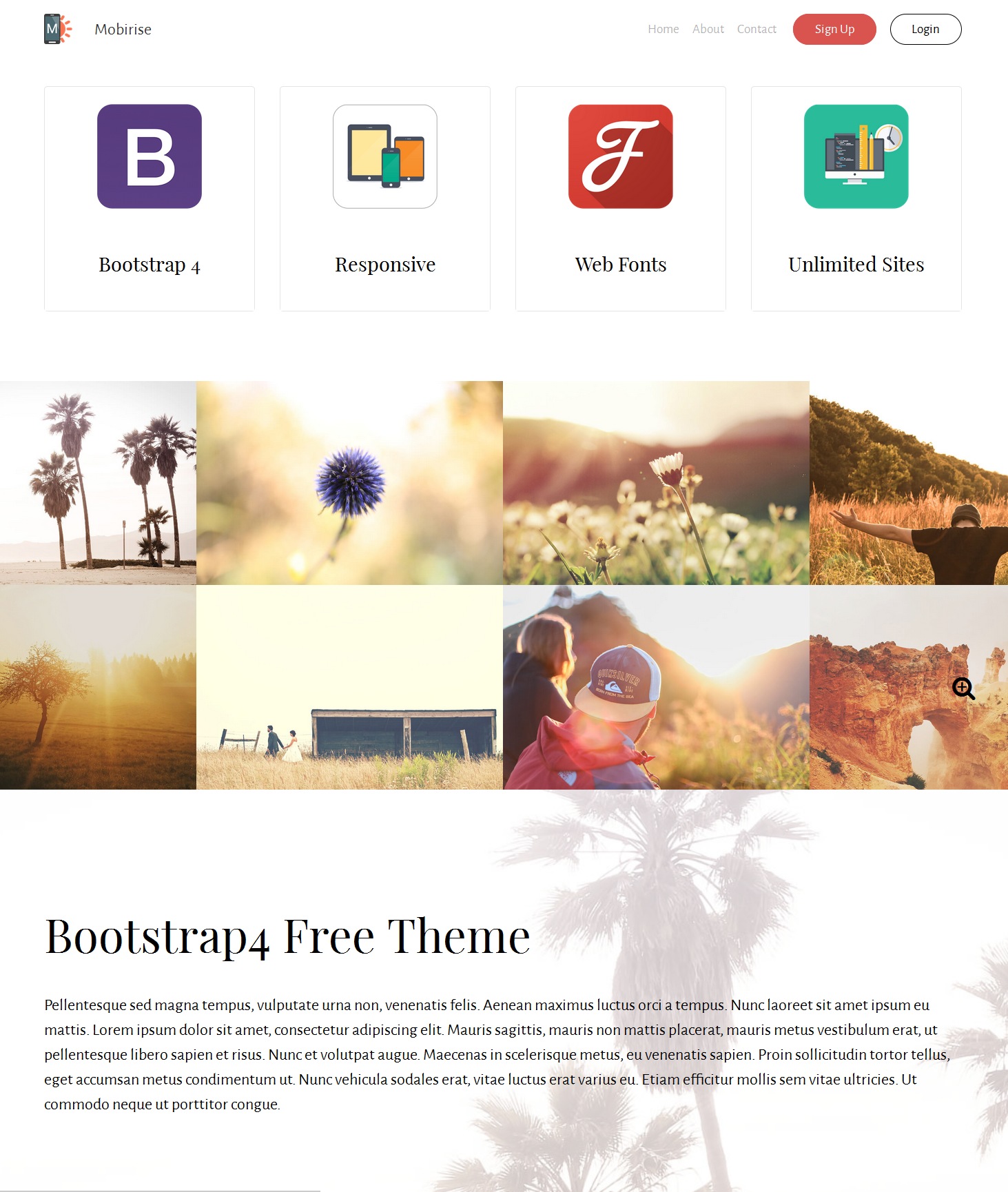 HTML Bootstrap Image Gallery Theme